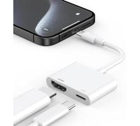 Adaptador USB C a HDMI para iPhone 15/16, 2 en 1 Adaptador Tipo C a HDMI, PD 100W, Adaptador HDMI de Sincronización de Audio y Vídeo 4K HD Compatible con iPhone iPad Pro, Samsung S24, MacBook Pro/Air