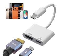 Adaptador USB-C a HDMI para iPhone 17/16/15, iPad a TV, adaptador HDMI tipo C a 4K a 60Hz con PD100W, adaptador HDMI de teléfono a TV para iPhone 17/16/15, iPad, Galaxy, MacBook, tablet, Switch