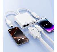 Adaptador USB C a HDMI para TV, adaptador Lightning a HDMI 4K a 60Hz con | Apple - Adaptador digital AV HDMI 2.0 Cor MFI certificado 2 en 1 iphpne a HDMI cable adaptador para iPhone 1716 15 14/iPad