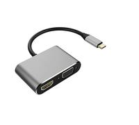 Adaptador USB-C a HDMI y VGA, convertidor 4K Ultra HD tipo C, compatible con MacBook Pro, ChromeBook, Samsung S8