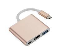 Adaptador USB C a HDTV, concentradores multipuertos para una conectividad sin problemas, adaptador de aleación de aluminio, carga USB C para carga