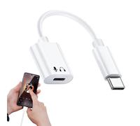 Adaptador USB C a iOS, Conector Tipo C a iOS,Adaptador de Audio USB C Full Audio para - Accesorios multifuncionales para teléfono, Resistentes al Estiramiento, sin distorsión, para teléfono, Table