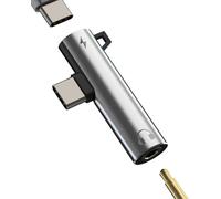 Adaptador USB C a Jack 3.5 mm Auriculares (2en1) DAC Tipo C Audio Cable Para Apple iPhone 15 Pro Max Para iPad Air Compatible con Samsung Coche Aux Auxiliar Accesorios Cargador Cascos Microfono Dongle