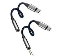 Adaptador USB C a Jack 3,5 mm (juego de 2) AUX Audio auricular para iPhone 16 15 compatible con Samsung Galaxy S24 Auriculares AUXiliar Cable para Apple Tipo C Teléfono para Cable Auricular Cable