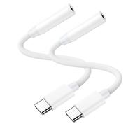 Adaptador USB C a Jack 3,5mm, 2 Pack Adaptador Auriculares Tipo C Aux Audio Cable de Chip DAC Compatible con iPhone 15 16 Pro Max, Samsung Galaxy S24 S23 S22 S21 S20 Ultra Plus, iPad Pro, Google