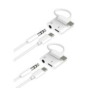 Adaptador USB C a Jack Audio AUX(2 Pack)Adapter Auriculares 3.5 Mm para iPad para iPhone 16 15 Tipo C Cable Cargador Compatible Con Samsung para Apple Auxiliar Headphone Microfono Android Convertidor