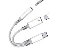 Adaptador USB C a Jack Auriculares 3.5mm Tipo C Cargador Cable(2 en 1)para iPhone 16 15 Compatible Con Samsung Auxiliar Audio Adapter para Apple Headphone Microfono Conector AUX Dongle Android Puerto