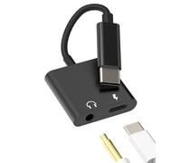 Adaptador USB C a jack de 3,5 mm (2 en 1) para Apple Type C Cargar Power Cable DAC Audio Auto AUX Headphone Jack Splitter para iPhone15 Pro Max para iPad Compatible con Samsung 3.5