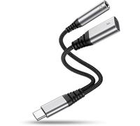 Adaptador USB C a Jack de 3,5 mm, Adaptador de Auriculares 2 en 1 y Carga, USBC a Carga rápida de Audio Auxiliar para iPhone 16 15 Plus Pro MAX, iPad Pro Air Mini, Samsung S25 S24 S23 S22 S21 S20