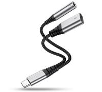 Adaptador USB C a jack de 3,5 mm, adaptador de auriculares 2 en 1 y carga, USBC a carga rápida de audio auxiliar para iPhone 16 15 Plus Pro Max, iPad Pro Air Mini, Samsung S25 S24 S23 S22 S21 S20