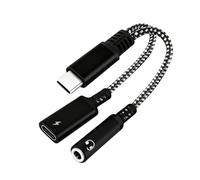 Adaptador USB C a jack y carga, adaptador de auriculares 2 en 1 tipo C a 3,5 mm, compatible con carga rápida de 60 W, adaptador USB C jack para iPhone 15, 16, 17 Plus/Pro Max, Samsung, Huawei y más
