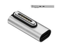 Adaptador USB C a Magnético para MagS 3, Convertidor de Carga Rápida PD | 140W Tipo C a T-Tip Magnét 2, Compatible con MacBook Pro (M1/M2/M3, 14/16"), MacBook Air 2022 (M2), Indicador LED, Aluminio