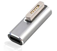 Adaptador USB C a Magnético para MagSafe 2 MacBook Air y Pro 2013-2015 | PD 100W Convertidor de Carga Rápida Tipo C a T-Tip Magnét 2, Indicador LED, Aluminio