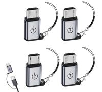 Adaptador USB C a Micro USB, adaptador micro USB macho a USB C hembra soporta carga rápida de 18 W para carga rápida del teléfono móvil y transferencia de datos (4 piezas), no se puede utilizar para