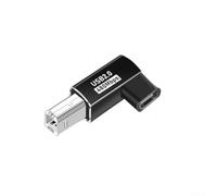 Adaptador USB C a MIDI para configuración de música moderna que conecta dispositivos tipo C a estándar para instrumentos MIDI sin necesidad de alimentación externa (codo, negro)
