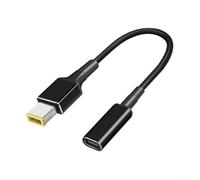 Adaptador USB C a punta fina de 100 W para portátil ThinkPad TPE USB C a rectangular, cable de carga rápida de 15 cm, color negro, cable adaptador para yoga chromebook 100 W Power Delivery cable para