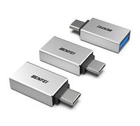 Adaptador USB C a USB 3.0 (3 Pack) , BENFEI Thunderbolt 3 con OTG, Para MacBook Pro 2019/2018/2017, Samsung Galaxy S10/S9 y Dispositivos tipo C,Argento