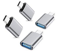 Adaptador USB-C a USB 3.0 (paquete de 4) - Convertidor de datos y carga de alta velocidad Silver