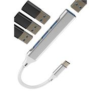 Adaptador USB C a USB (4 en 1) para iPhone 16 15 Pro para Apple OTG 3.0 Dongle MacBook, portátil, multipuerto, estación de acoplamiento de extensión Thunderbolt para iPad, PC, convertidor, accesorios