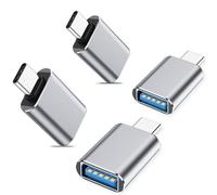 Adaptador USB C a USB, 4 unidades, adaptador USB C macho a USB A hembra 3.0 OTG, convertidor tipo C para MacBook Pro, Mac Mini, iPhone 16 15 Series, iPad 10 11, Dell XPS, Samsung Galaxy S25 y más