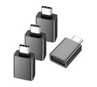 Adaptador USB C a USB, 4 unidades, USB C macho a USB 3.2 Gen 2 hembra, adaptador convertidor OTG para MacBook Pro/Air, iMac, iPhone 17 16 15 Pro Max, iPad Pro, Galaxy Notebook, Dell XPS y más