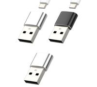 Adaptador USB C a USB cargador rápido (lote de 3) accesorio conector USBC cable USB a corriente adaptador compatible con Samsung Huawei Xiaomi Redmi Iphone Apple Boquilla de carga Cable convertidor