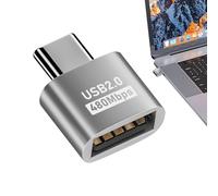 Adaptador USB C a USB - Convertidor hembra a macho, aleación de zinc con velocidad de transferencia rápida | Adaptador para portátil para smartphone y tablet