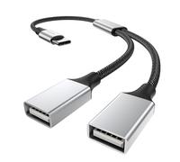 Adaptador USB C a USB doble hembra Tipo C a divisor USB doble Adaptador usb c a doble usb 2.0 Convertidor de cable divisor doble usb 2.0 OTG para MacBook Pro, Google Pixel, Galaxy S9 / S8 / Note 8