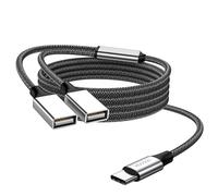 Adaptador USB C a USB doble hembra Tipo C a divisor USB doble Adaptador usb c a doble usb 2.0 Convertidor de cable divisor doble usb 2.0 OTG para MacBook Pro, Google Pixel, Galaxy S9 / S8 / Note 8