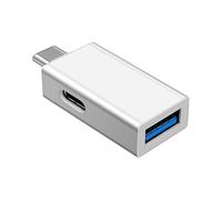 Adaptador USB C a USB, transferencia de datos rápida, conector, concentrador compacto de ABS, compatible con función de carga, conexión segura y estable para smartphone, laptop, tablet, oficina