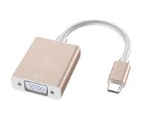 Adaptador USB C a VGA, adaptador Thunderbolt 3 a VGA compatible con MacBook Pro 2020/2019/2018/2017, MacBook Air 5/4/iPad Pro 2018, ChromeBook, Samsung Galaxy S10/S9/S8, Huawei Mate Book, más (dorado)