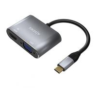 Adaptador USB-C a VGA/HDMI 4K Aisens 15cm Gris