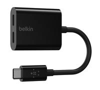 Belkin adaptador USB C RockStar de audio + carga USB-C, convertidor para cascos con carga rápida USB-C Power Delivery de 60 W, iPhone 16, iPad Pro, Galaxy, Note, Google Pixel, LG, Sony y otros, negro