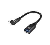 Conceptronic ABBY19B - Adaptador USB-C en ángulo de 90° a USB-A OTG, 10 Gbps, USB 3.2 Gen 2