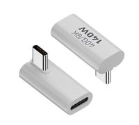 Adaptador USB C - conector de carga angular, tipo de extensión | Adaptador de ángulo recto de alta velocidad de 140 W, convertidor 8 K/ 60 Hz para smartphones, tablets, ordenadores portátiles, MacBoo