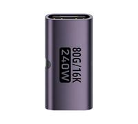 Adaptador USB C - Conector de carga rápida de 240 W, acoplador compacto de 2 pulgadas con transferencia estable, junta de aleación de aluminio con ajuste seguro, accesorio técnico con función