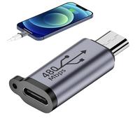 Adaptador USB C - Convertidor mini USB hembra, conector tipo C a mini conector con sincronización de alta velocidad, enchufe de transferencia de carcasa de metal compacto, ideal para tecnología en el