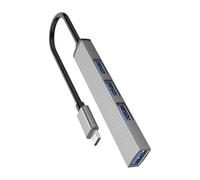 Adaptador USB C de 4 puertos USB 3.2 Gen1 de 5 Gbps, cuerpo de aluminio de transferencia de datos para laptop y PC, accesorios USB C, concentradores de aluminio