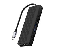 Adaptador USB C de 7 puertos Gigabit Ethernet para tableta de carga y transferencia de datos para video 4K30Hz y portátil