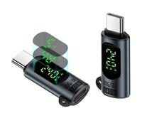 Adaptador USB C de 80 Gbps, 240 W tipo C macho a hembra, convertidor Thunderbolt 4/3, ampliación compatible con 48 V/5 A, 8 K @ 60 Hz, OTG, cargador de transferencia de datos con pantalla digital LED