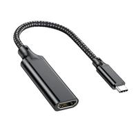 Adaptador USB C de aleación de aluminio, adaptador de transmisión de video, 4K a 30 Hz, función de reproducción para teléfonos, portátiles, múltiples dispositivos compatibles con dongle