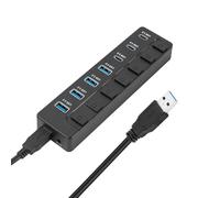 Adaptador USB C divisor de 7 puertos con 4 USB 3.0 3 tipo C 5 Gbps interruptores de velocidad controlados transferencia de datos USB para dispositivos externos