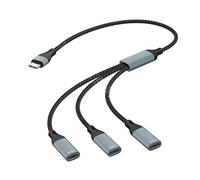 Adaptador USB C divisor de rápida disipación de calor multipuertos para laptop, teléfono, consolas de juegos, carga segura