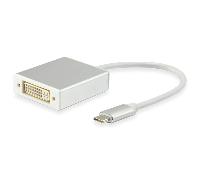 Equip Cable USB Tipo C Macho a DVI-I Hembra 15cm Plata