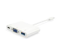ADAPTADOR USB-C EQUIP 133462 A 1xVGA HEMBRA 1xUSB-A 3.0 1xUSB-C PD 60W 133462