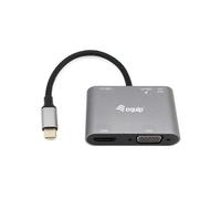 Adaptador USB-C Equip 133483 5 en 1 HDMI 4K VGA USB 3.0 PD 100W Negro