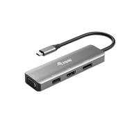 Adaptador USB-C Equip 133485 HDMI DisplayPort VGA USB 2.0 4K Aluminio Negro/Plata