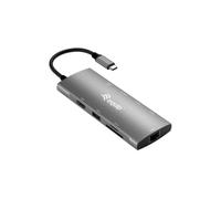 Equip 133490 USB-C 9 en 1 Adaptador Multifunción, HDMI 4K/60Hz, Gigabit LAN, USB 3.2 GEN1, SD/TF, 100 W USB PD