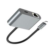 Adaptador USB C Ethernet | Gigabit Ethernet Inteligente a USB | Componentes internos de computadora para proyector, Laptop, Tablet, teléfono, Sala de reuniones, hogar
