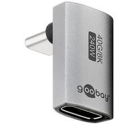 Adaptador USB-C Goobay 74442 macho a hembra en ángulo 90° plateado